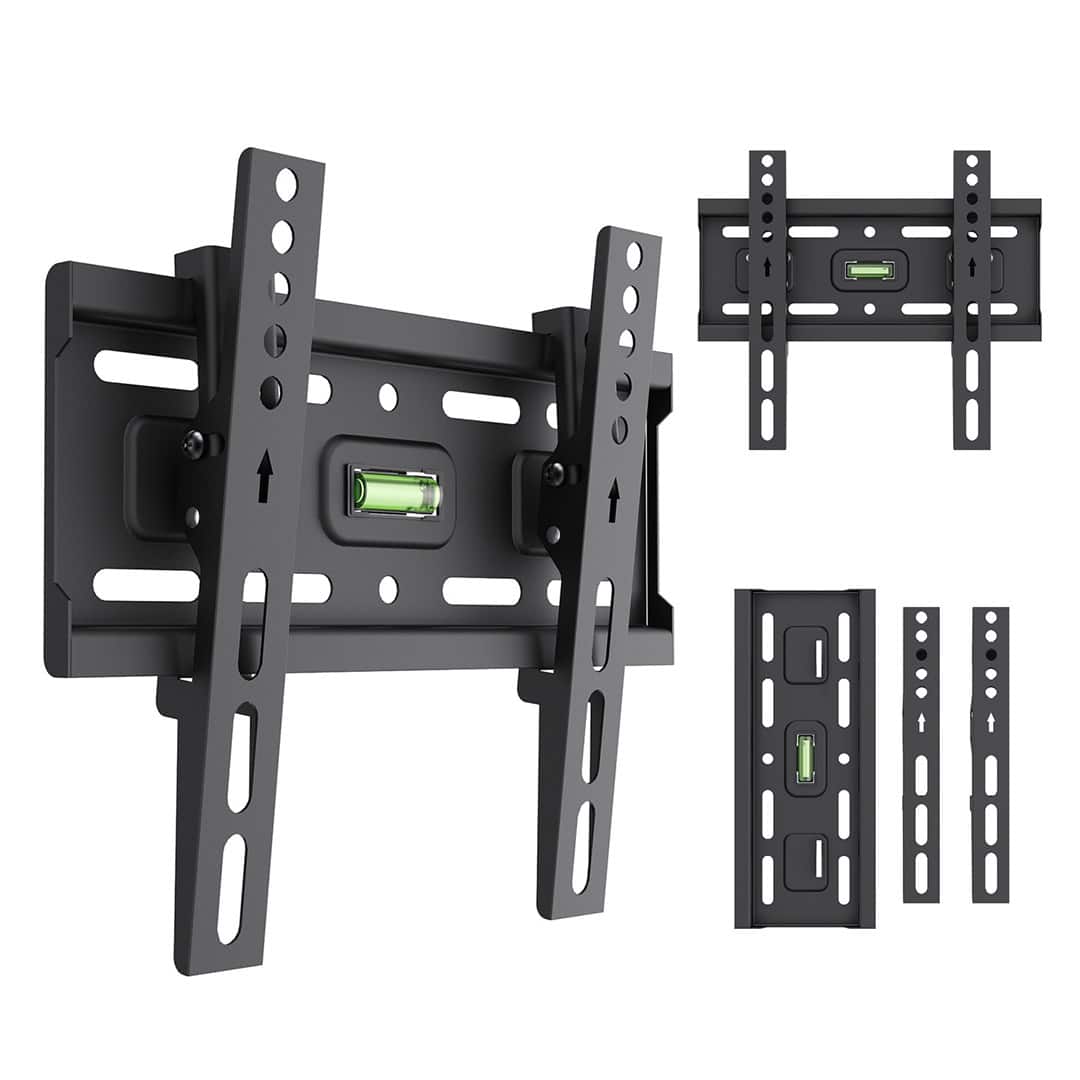 MACLEAN UCHWYT WIESZAK DO TV 13-43'' UCHWYT / WIESZAK DO TV MACLEAN, MAX VESA 200X200, 13-43", DO 45KG, CZARNY, REG. POCHYŁU — zdjęcie 1 z 8