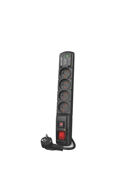 Listwa przeciwprzepięciowa Acar F4 USB A+C (szybka ładowarka) 3m ; czarny — zdjęcie 1 z 2