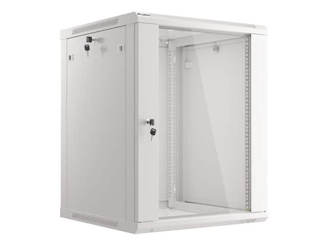 Szafa rack Lanberg WF01-6615-10S (15U; 769mm / 600mm / 600 mm; wisząca; Szklane; 19''; kolor szary) — zdjęcie 1 z 8