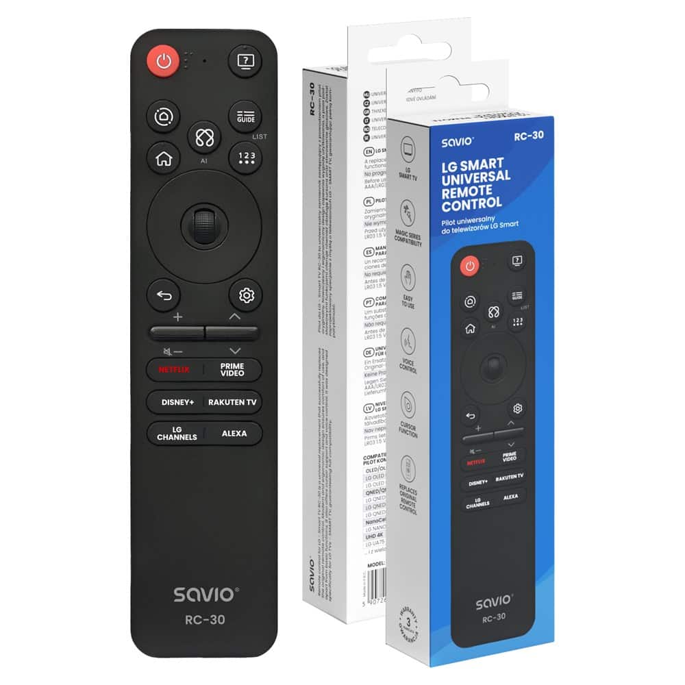 SAVIO PILOT UNIWERSALNY/ZAMIENNIK DO TV LG RC-29 — zdjęcie 1 z 6