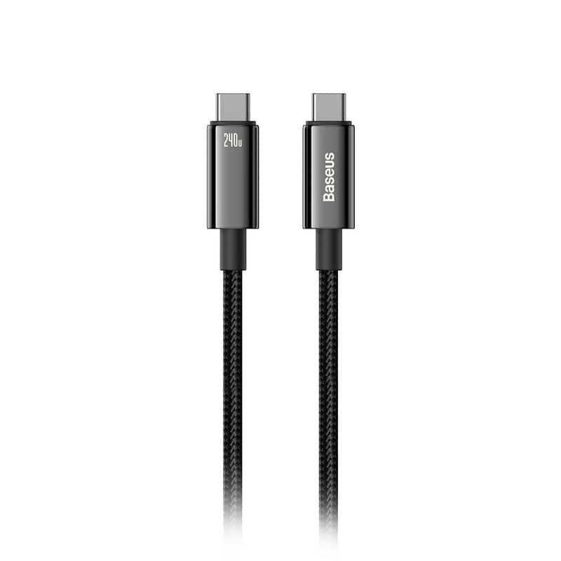 Kabel Baseus CAWJ040101 USB-C - USB-C 240W 480Mb/s 2m - czarno-szary — zdjęcie 1 z 7