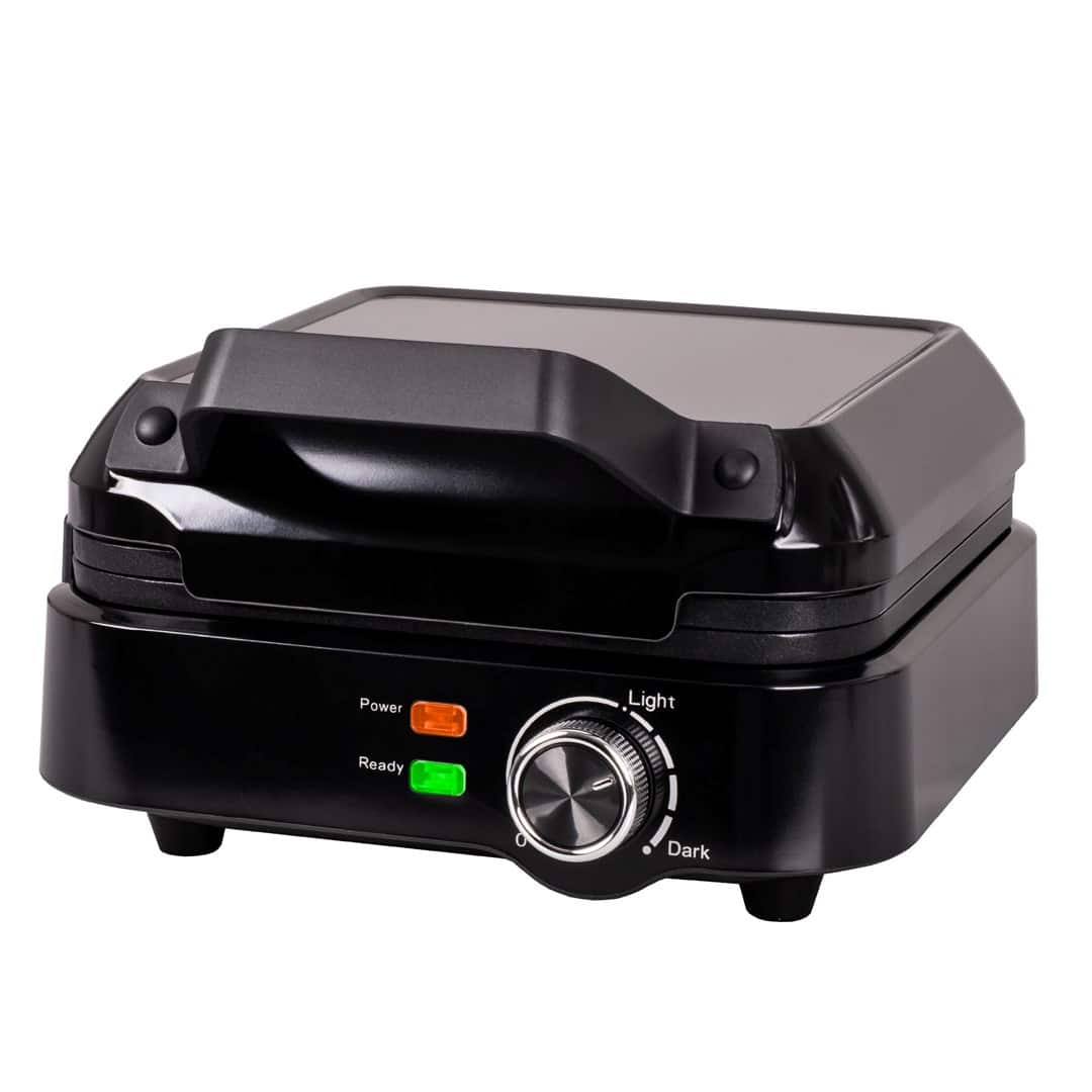 ELDOM GOFROWNICA WA900 WAFLO 1200-2000W, PŁYNNA REGULACJA TEMPERATURY, BLOKADA POKRYWY, NIENAGRZWAJĄCY SIE UCHWYT — zdjęcie 1 z 8