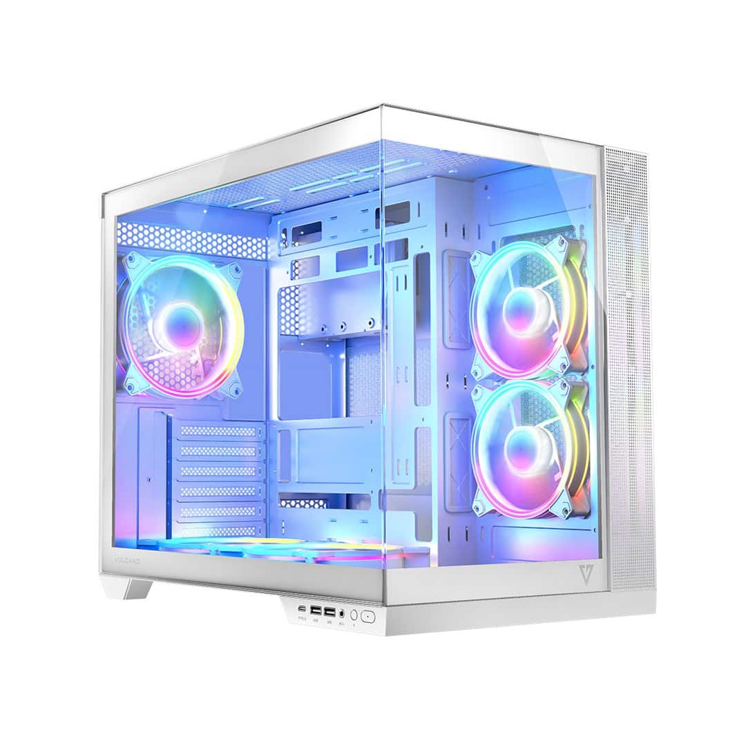 MODECOM OBUDOWA VOLCNO PANORAMA APEX ARGB 5F MIDI WHITE (OUTLET) — zdjęcie 1 z 8