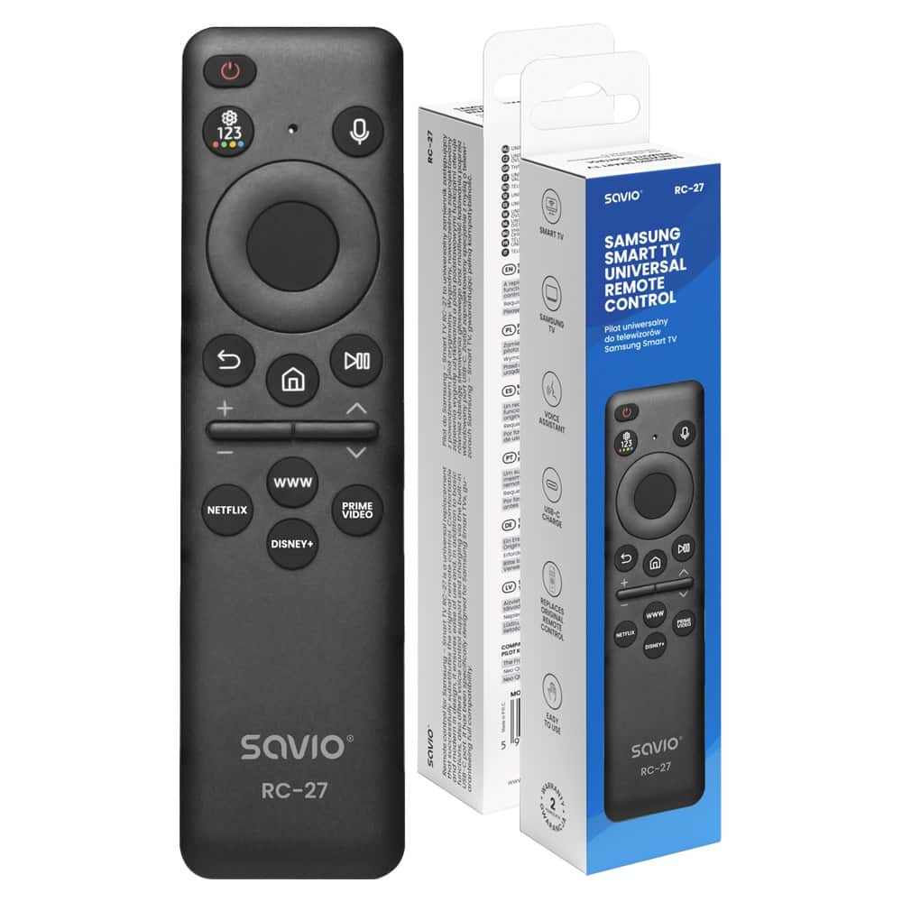 SAVIO PILOT UNIWERSALNY/ZAMIENNIK DO TV SAMSUNG - SMART TV RC-27 — zdjęcie 1 z 6
