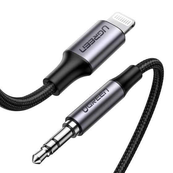 Ugreen  kabel przewód audio AUX MFI Lightning - 3,5 mm mini jack 1 m szary — zdjęcie 1 z 7