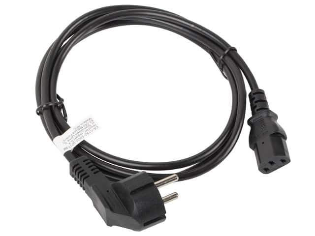 Kabel Lanberg CA-C13C-10CC-0018-BK (C13 / IEC C13 / IEC 320 C13 F - Shuko M; 1,8m; kolor czarny) — zdjęcie 1 z 4
