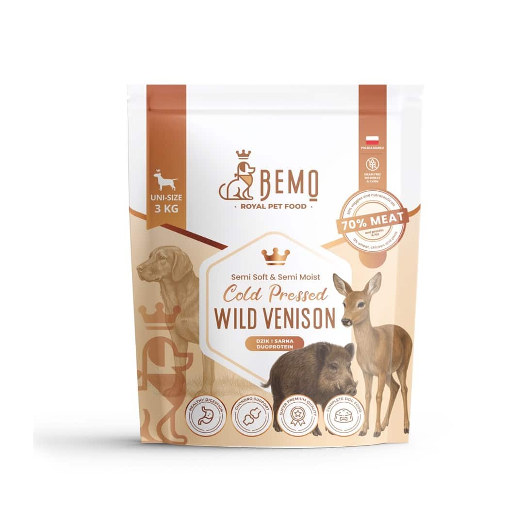 Bemo Cold Pressed Wild Venison - karma tłoczona na zimno dla psów z dziczyzną i sarniną 3kg