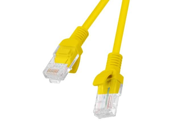Patchcord UTP Lanberg PCU6-10CC-0050-Y (RJ45 - RJ45 ; 0,50m; UTP; kat. 6; kolor żółty) — zdjęcie 1 z 2