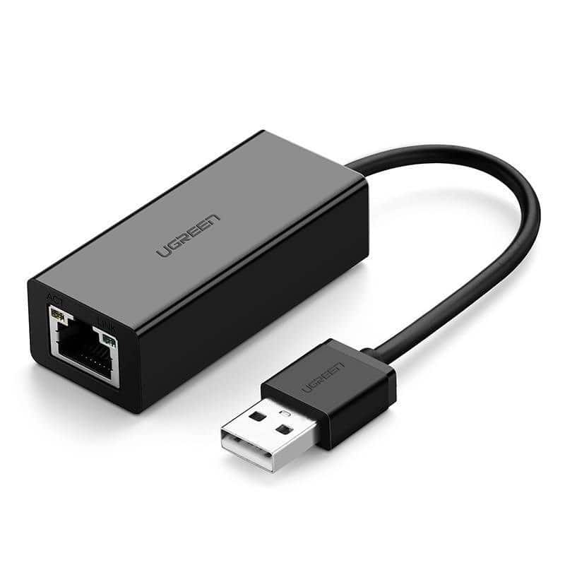 Ugreen Adapter Sieciowy  CR110 USB Do RJ45 Czarny