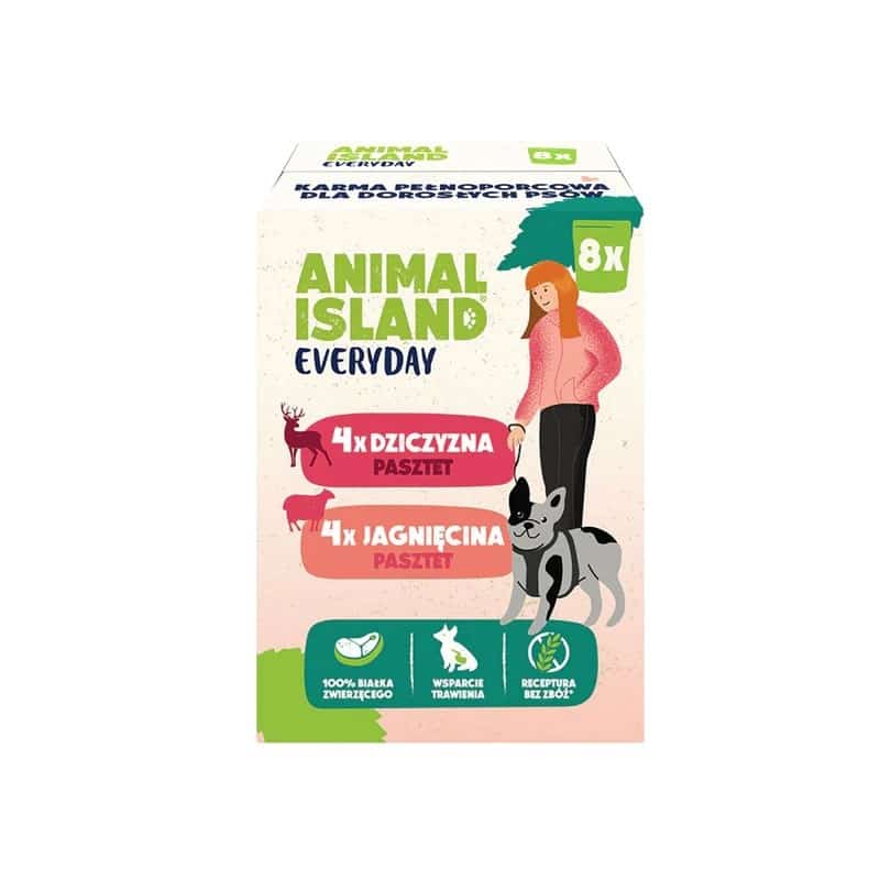 ANIMAL ISLAND Everyday Pasztet, 8x150g Dzikie Mięso, Jagnięcina