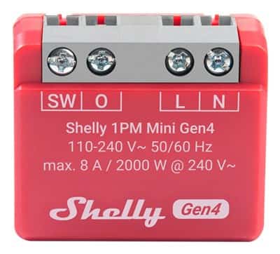 Inteligentny sterownik z pomiarem energii WiFi Shelly 1PM Mini Gen4