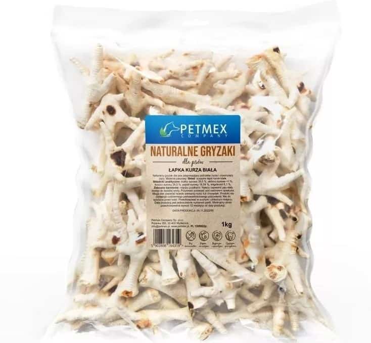 PETMEX Łapka kurza biała - gryzak 1000g