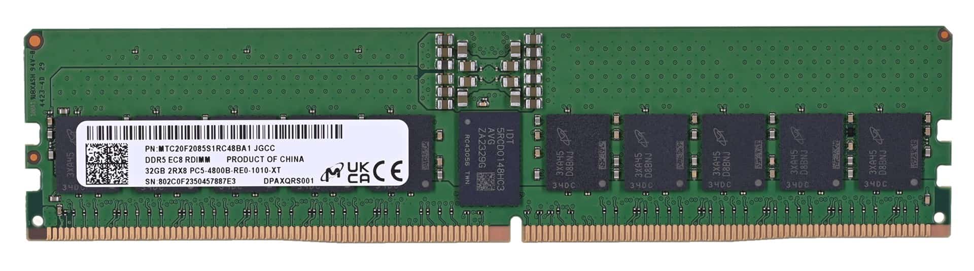 Micron RDIMM 32GB DDR5 4800MHz ECC Registered