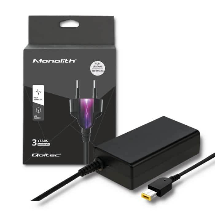 QOLTEC ZASILACZ DO LENOVO 65W | 20V | 3.25A
