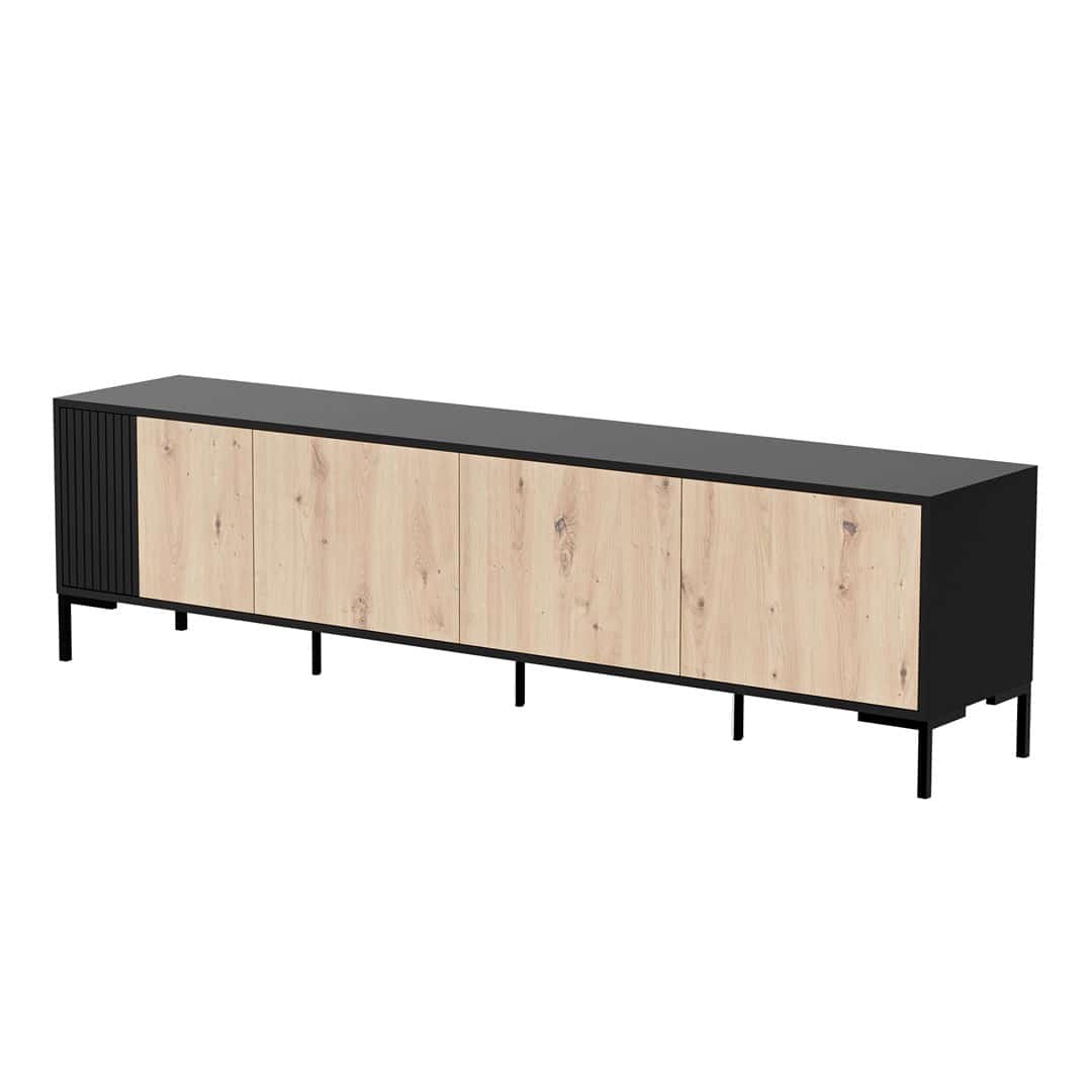 Szafka RTV MERCI 200x40x54 czarny/dęb artisan