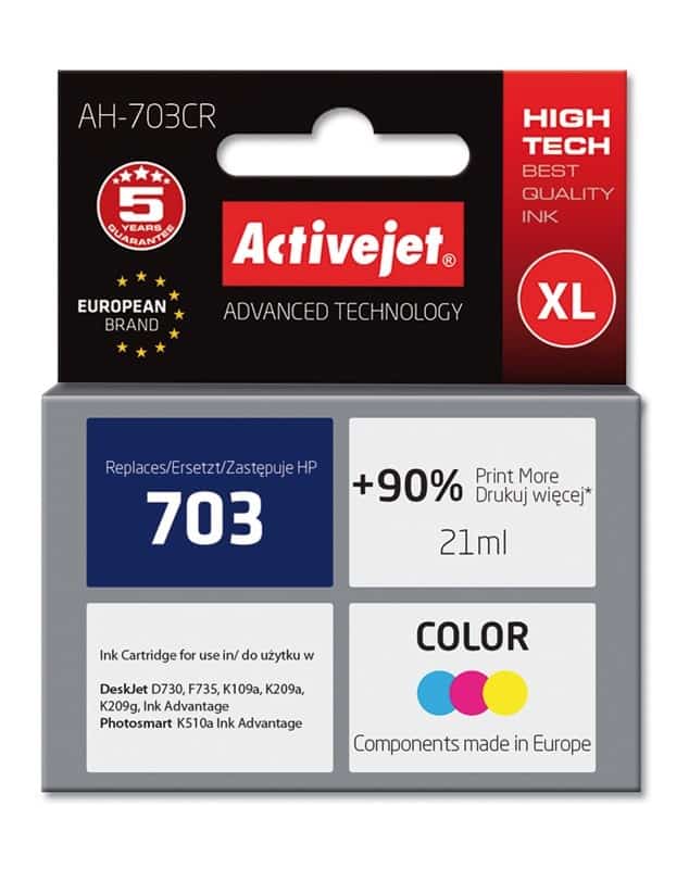 Activejet AH-703CR Tusz 21 ml, Kompatybilny z HP