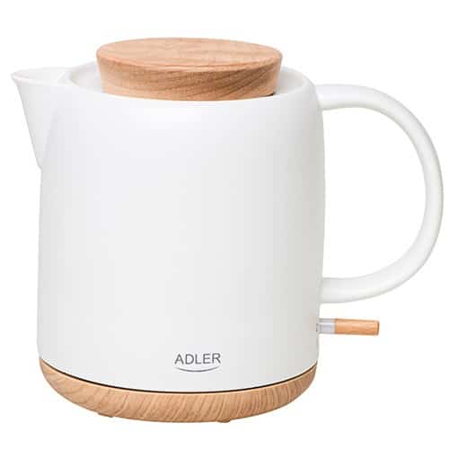 Czajnik elektryczny ADLER AD 1304, 1 l, ecru, drewniany, 1200 W