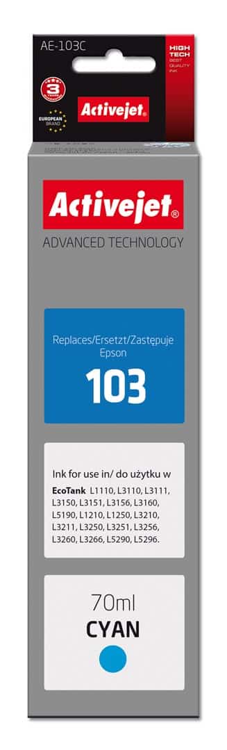 Activejet AE-103C Buteleczka z tuszem 70ml niebieski