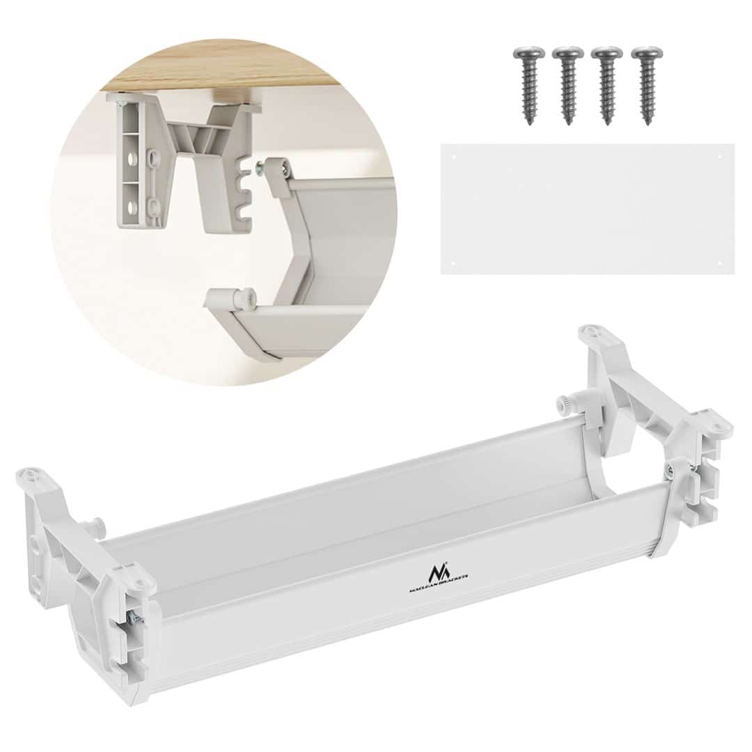 MACLEAN ORGANIZER PODBIURKOWY NA KABLE/ PRZEDŁUŻACZ, MAX. OBCIĄŻENIE 5KG, BIAŁY MC-106 W