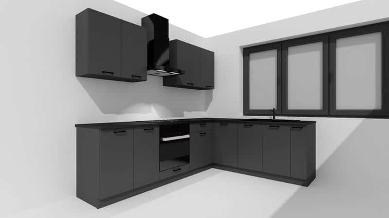 Zestaw mebli kuchennych Cosmo Design ANIKA grafit/grafit 2,0/2,6