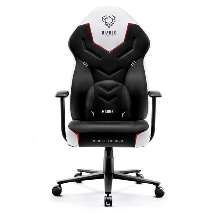 Fotel gamingowy DIABLO X-GAMER czarno-biały