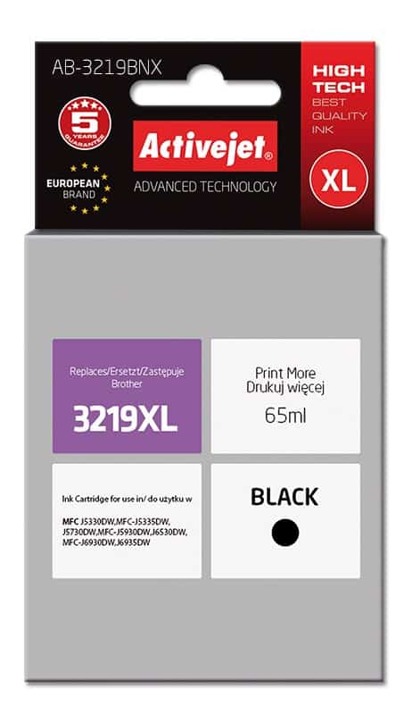 Activejet AB-3219BNX Tusz (zamiennik Brother LC3219Bk XL; 65 ml; czarny)