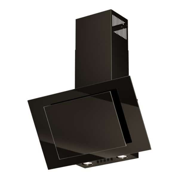 Okap przyścienny kominowy MAAN Vertical Eco Duo Glass czarny front szkło 60 cm szer.