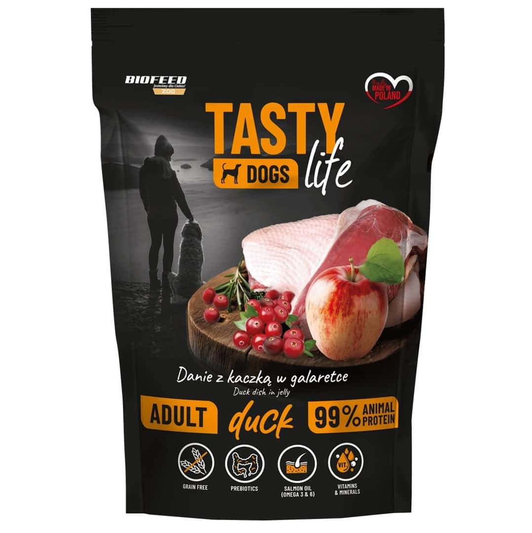 BIOFEED Tasty dog life kaczka 90% 500g
