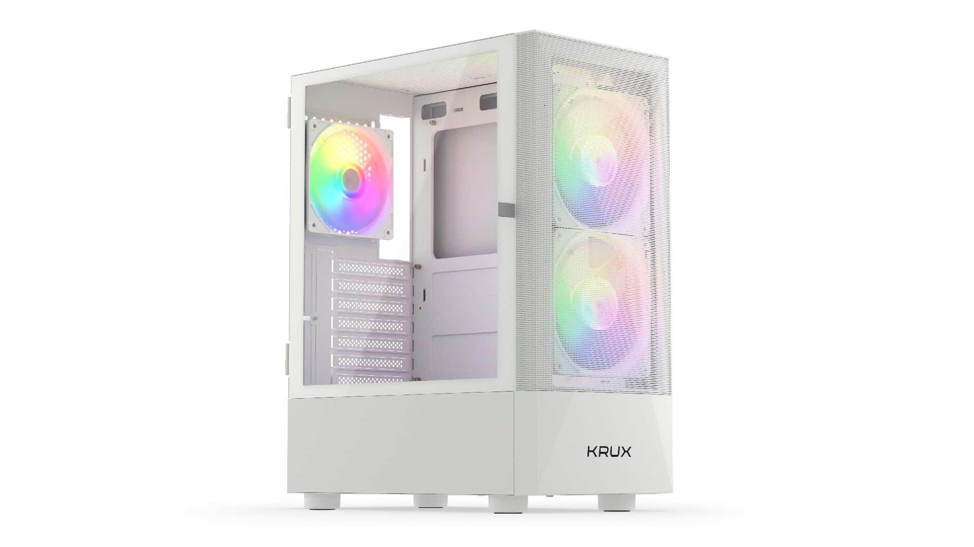 Obudowa KRUX Vako White RGB - Biała, ATX