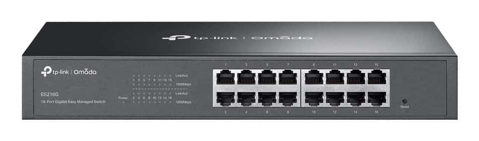 Switch TP-LINK ES216G - Czarny, LED, Montaż w Stelażu