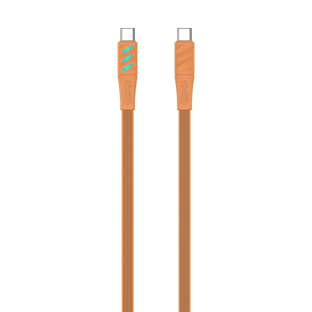 Kabel ładowania Havit CB6254 Typ C pomarańczowy