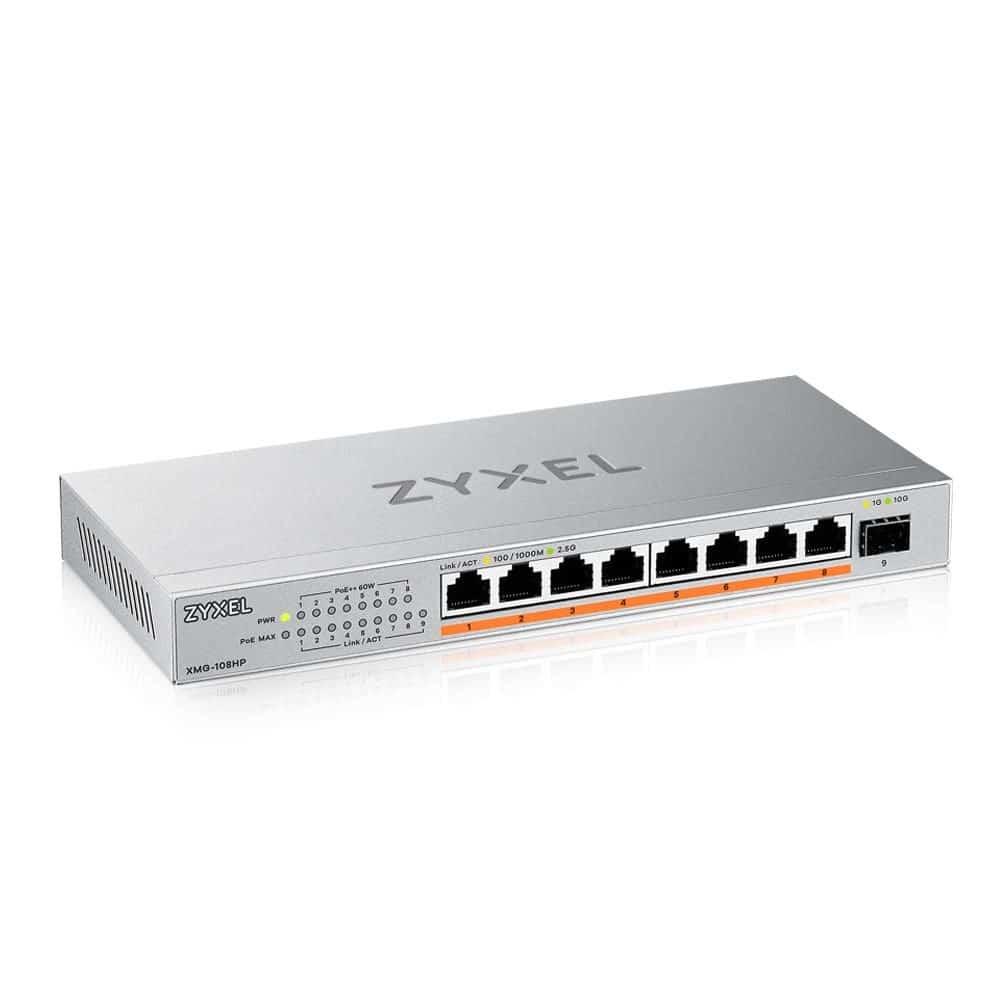 Switch Zyxel XMG-108HP 9p PoE 100W Multigigabit