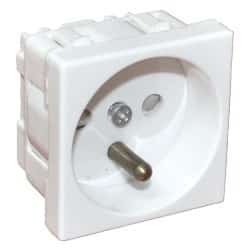 Alantec Gniazdo elektryczne 45x45, białe - 2P+Z