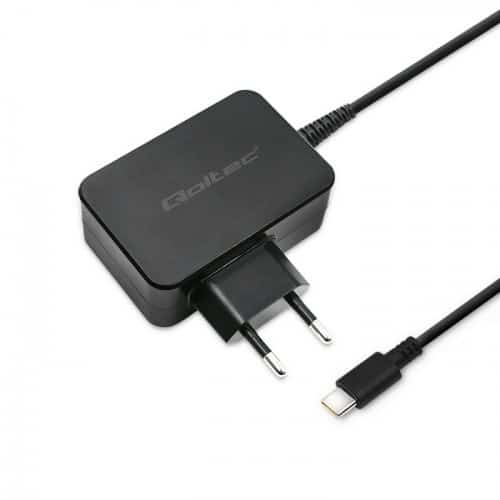 QOLTEC ŁADOWARKA SIECIOWA 65W | USB C | CZARNA
