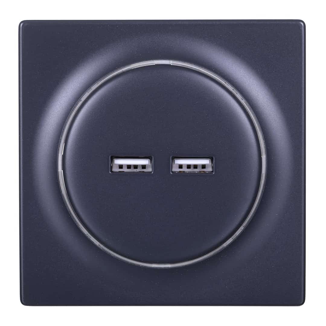 Inteligentne gniazdko USB FIBARO Walli N Outlet, antracyt (FGWU-021-8)