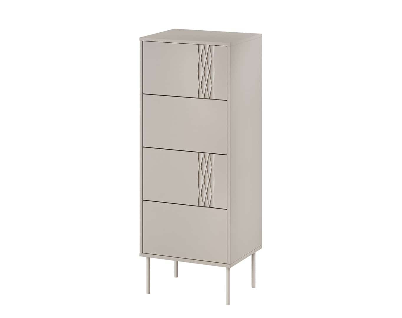 Komoda 4S TRESSE 50x40x125 kaszmir mat