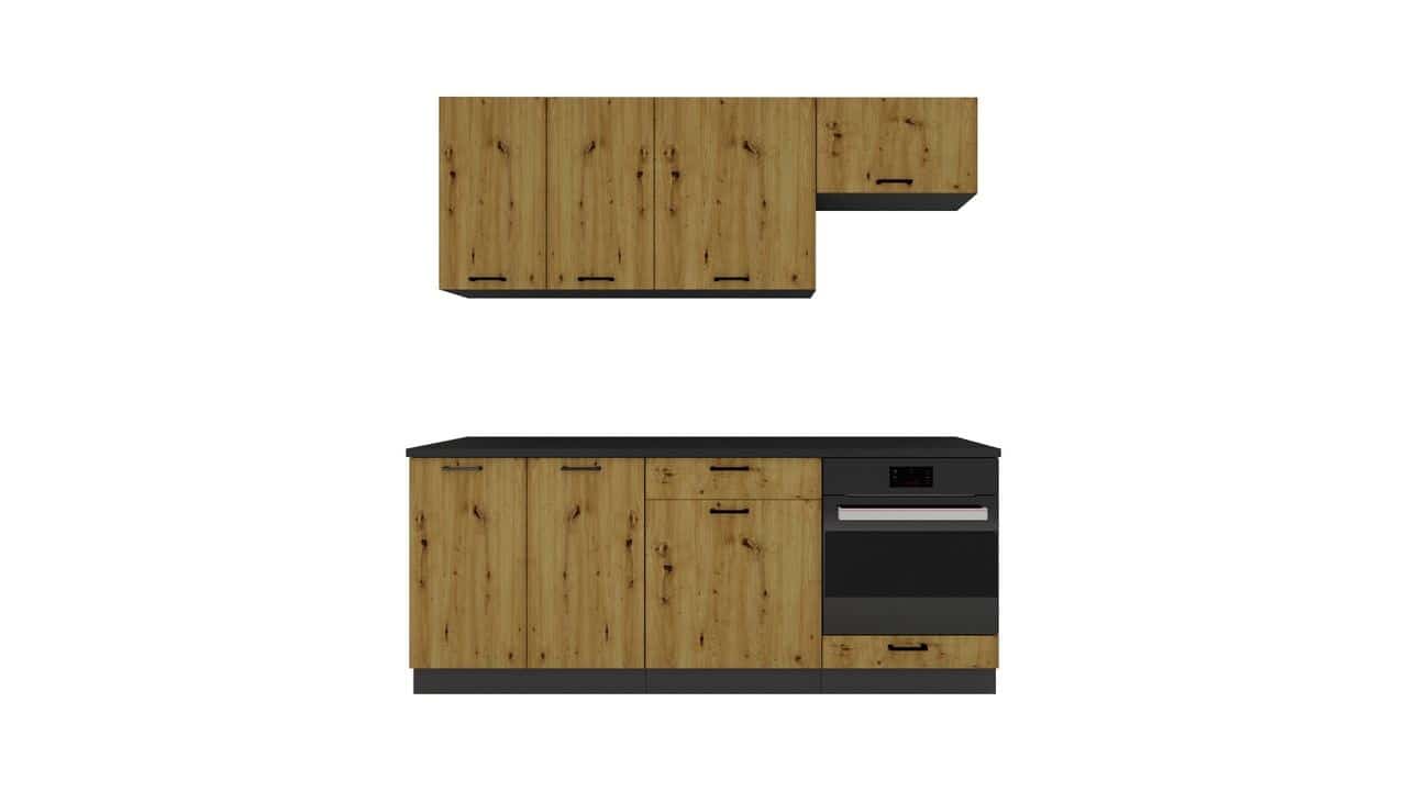 Zestaw mebli kuchennych Cosmo Design ANIKA dąb artisan/grafit 2,0