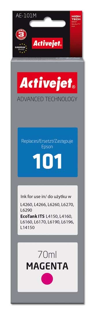 Activejet AE-101M Buteleczka z tuszem, 70 ml, czerwony
