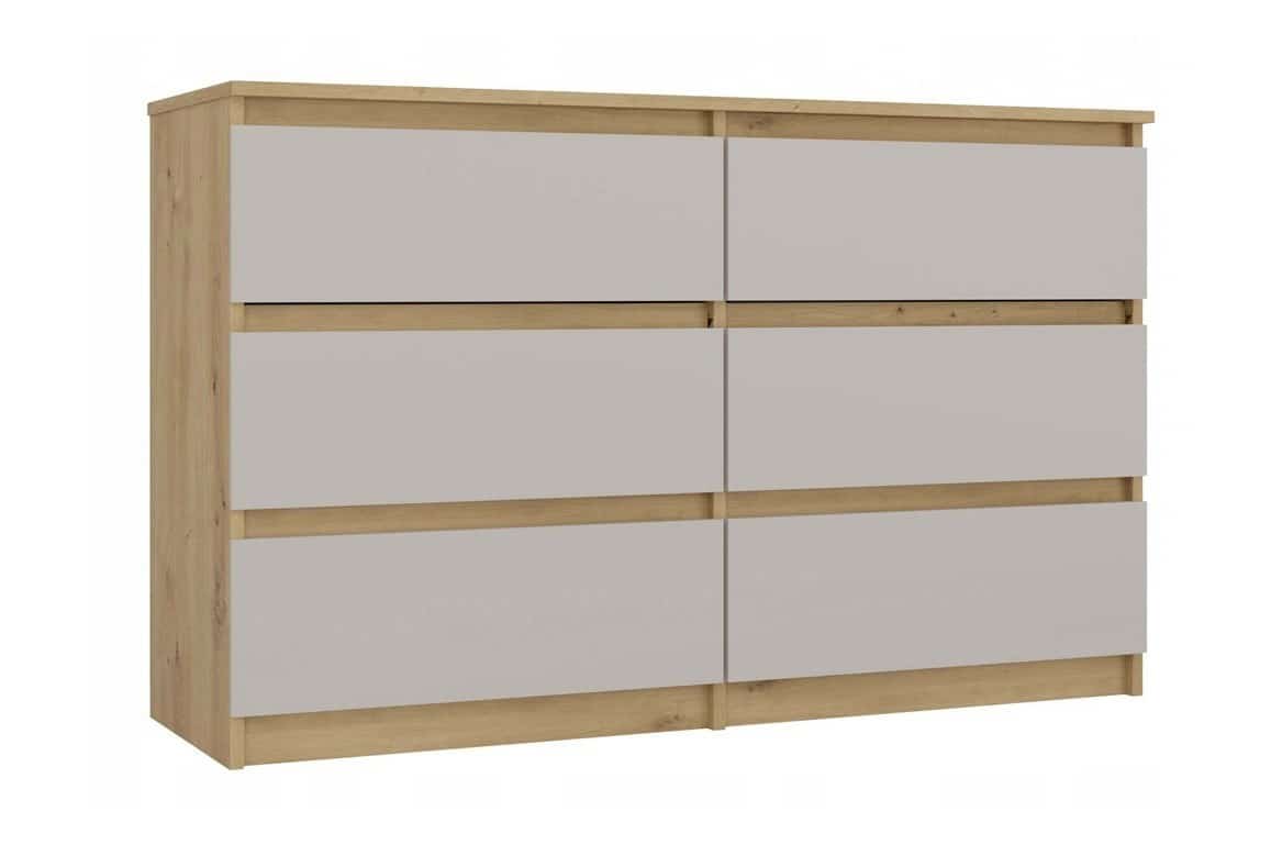 M6 MALWA KOMODA 120CM 6 SZUFLAD KASZMIR