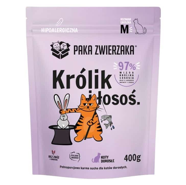 Paka Zwierzaka Królik z łososiem 400g