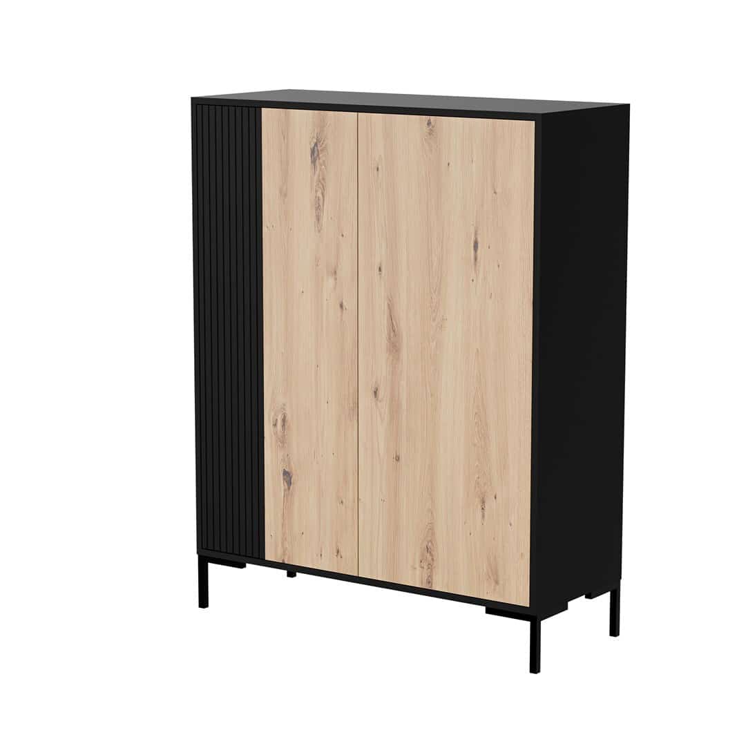 Komoda MERCI czarny/dęb artisan 100x40x129