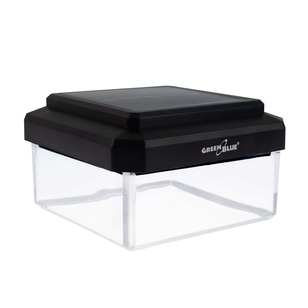 GREENBLUE LAMPA SOLARNA LED NA SŁUPEK, 80X80MM, DASZEK KOPERTOWY, 3200K GB127 WW