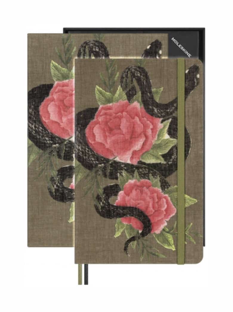 MOLESKINE Notes Snake Roses 2025, L, 13x21cm