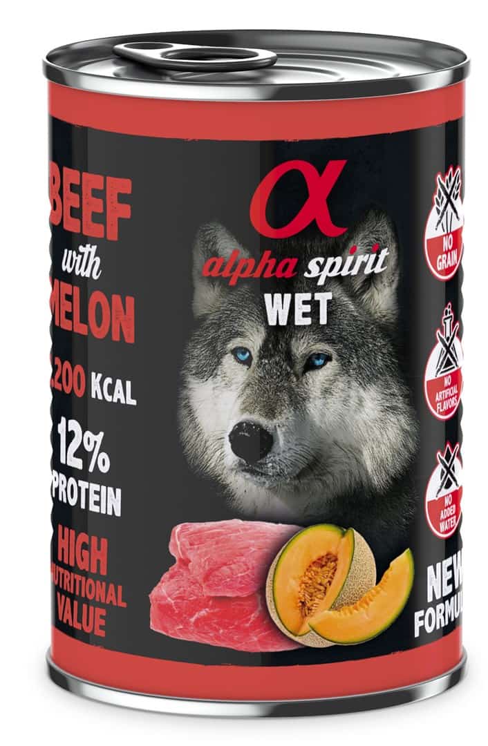 Alpha Spirit wołowina/melon mokra karma 400 g