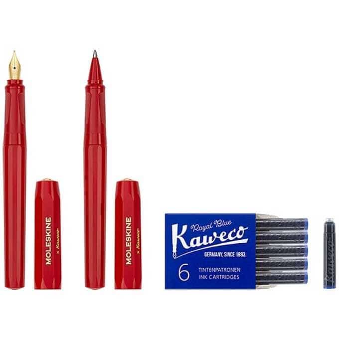 Moleskine x Kaweco: Zestaw Pióro wieczne M, długopis, czerwony