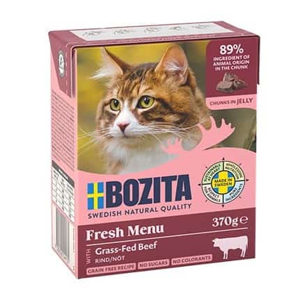 BOZITA Mięsne kawałki z wołowiną w galaretce 370g
