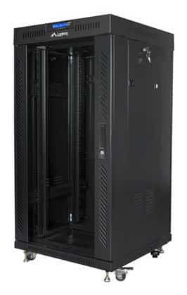 LANBERG SZAFA STOJĄCA RACK 19" 22U 600X600 CZARNA DRZWI SZKLANE LCD (FLAT PACK) V2