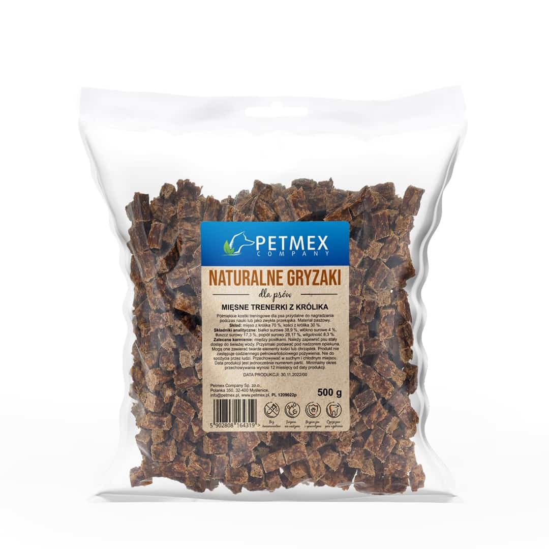 PETMEX Mięsne trenerki królik dla psa 500g