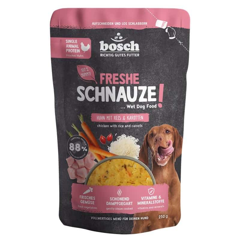 BOSCH Freshe Schnauze kurczak z ryzem i marchewka karma mokra dla psa 250g
