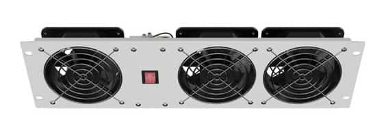 LANBERG PANEL WENTYLACYJNY PIONOWY 3U 19" DO SZAF RACK TRZY WENTYLATORY 230V SZARY